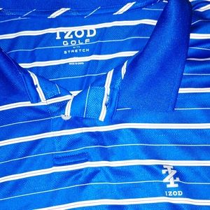 Men's Izod golf with stretch polo style shirt size xl blue with white  like new!